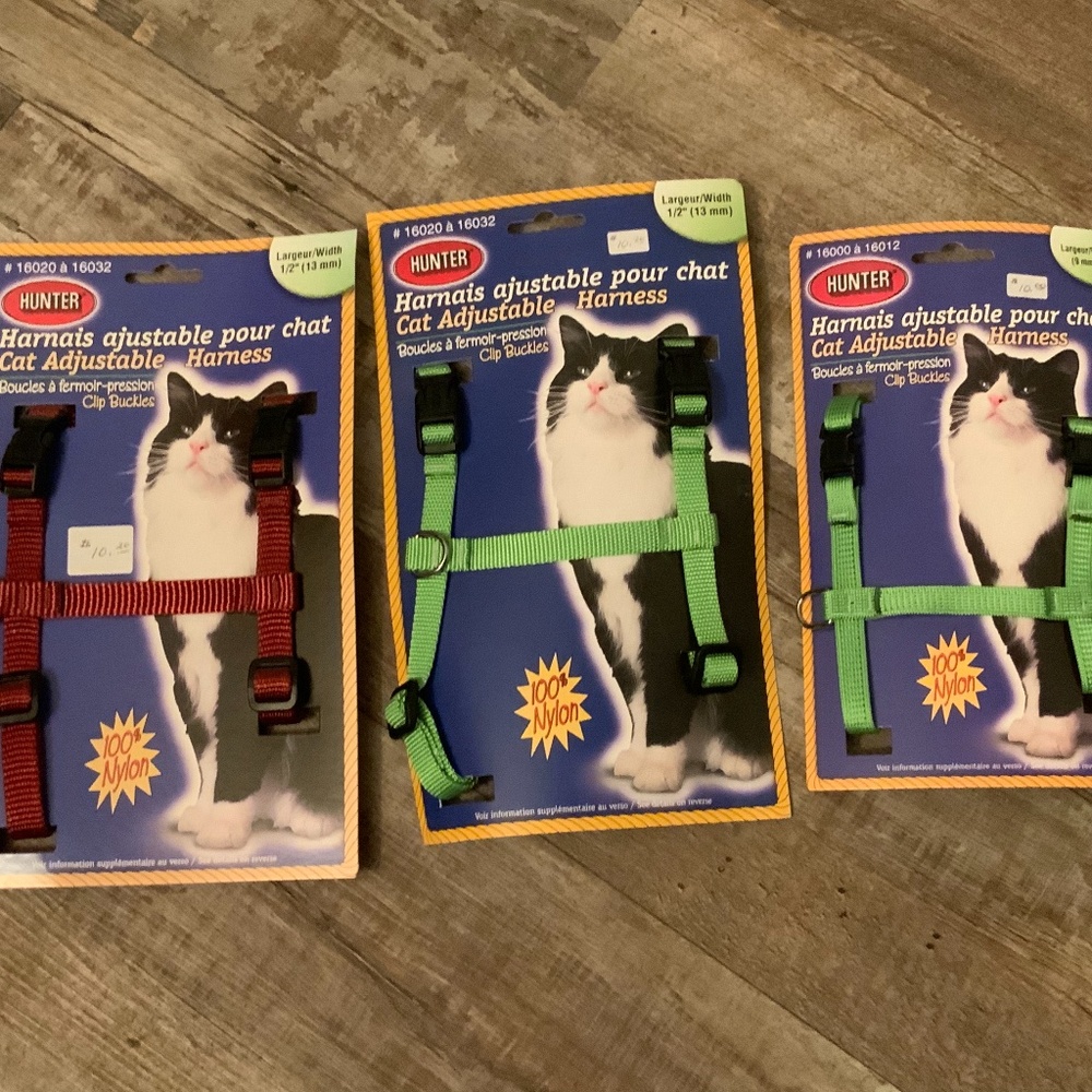 Hunter Adjustable Green Nylon Cat Harness (3/8”x 6-9”x 9-14”)